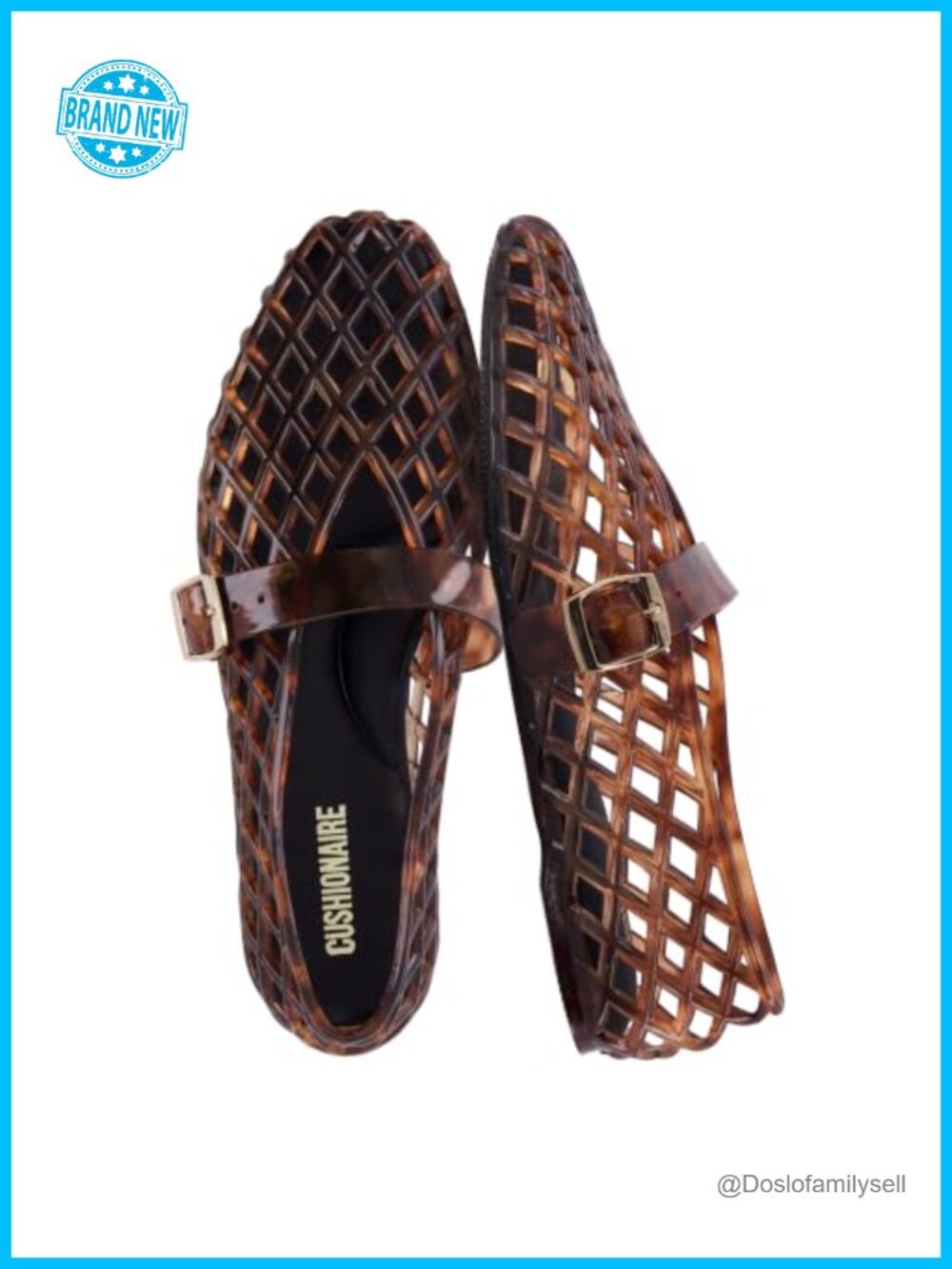 Syrup Mary Jane Jelly Ballet Flats Woven Cage Adjustable Buckle Women
